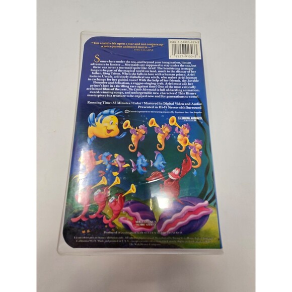 DISNEY THE LITTLE MERMAID VHS TAPE ORIGINAL BANNED COVER OPEN 1989 MOVIE VINTAGE - Picture 8 of 12